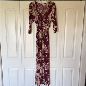 Floral Burgundy Maxi Dress